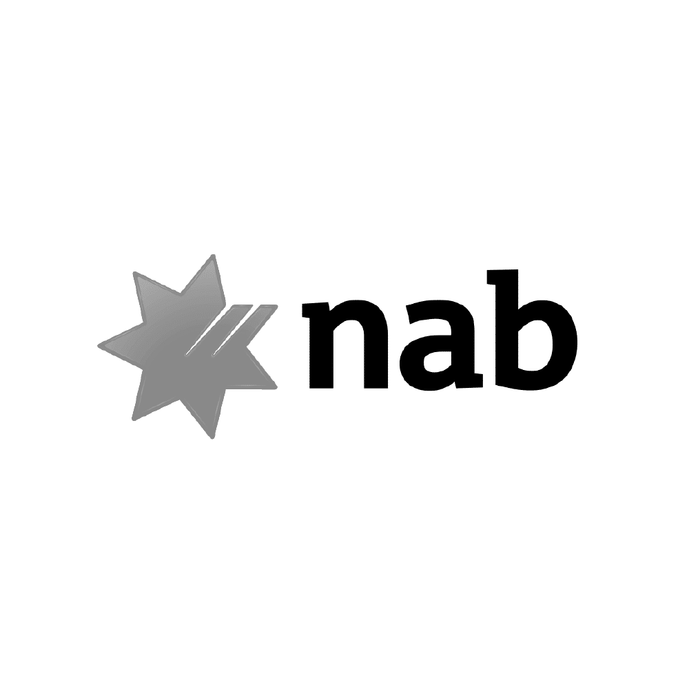 NAB media: National Australia Bank logo. The NAB logo features a gray star to the left and the letters nab in black to the right.