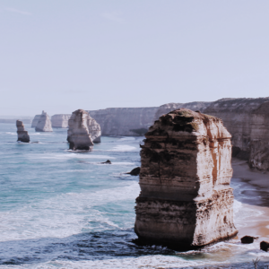 Coastal view of the Twelve Apostles, rock formations near Melbourne, Australia. Urban sustainability and diversity concept.