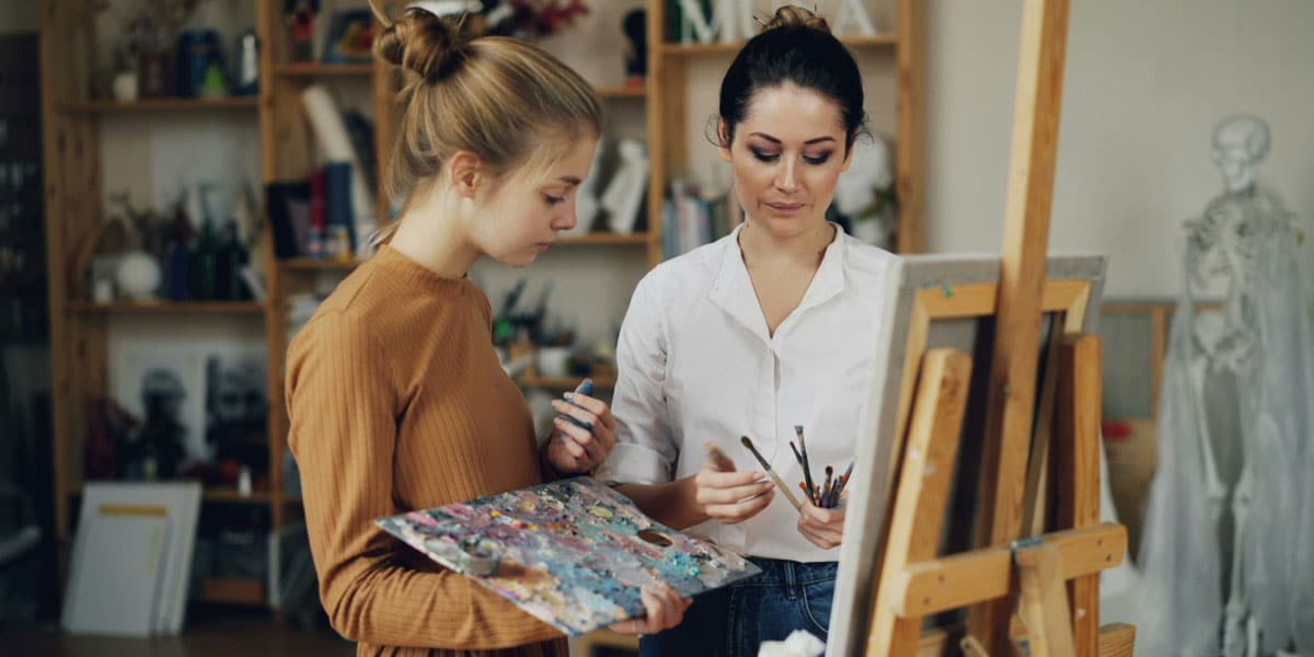 Ethicist question: Art student confides in teacher. Woman holds paint palette, teacher holds brushes. Should I tell student's parents?