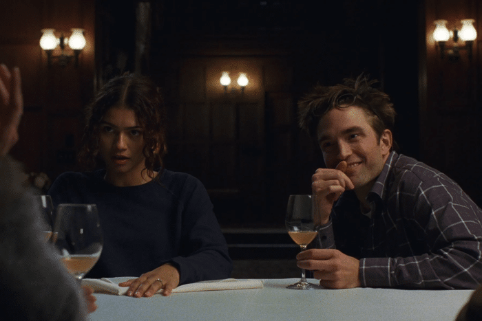 Robert Pattinson and Zendaya in The Drama, which raises the thorny question of what it means to lie to those we love, sitting at a dinner table.