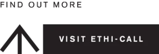 Find out more! Visit Ethi-Call, a service for ethics and compliance. Black text on a dark gray background with an arrow pointing up.